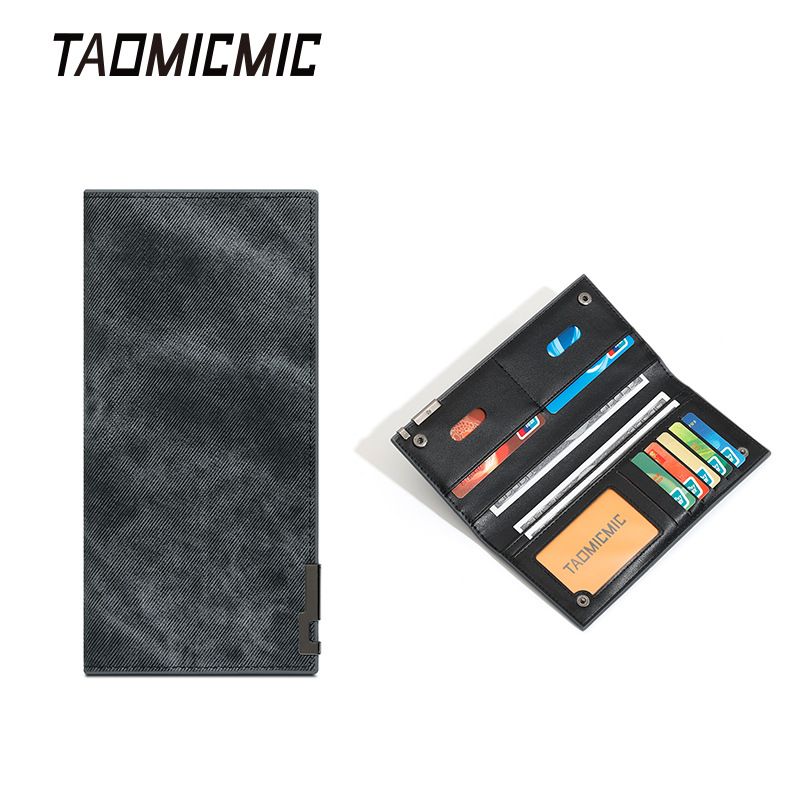 Portafoglio bifold sottile, porta carte di credito, portafoglio lungo da uomo con tasca portamonete con cerniera_voghion.com