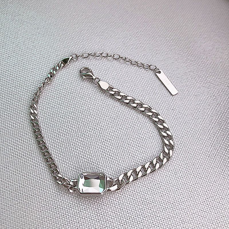 Sterling Venus  Sier Bracelet Female Personality Fashion Tank Chain Simple Niche Design Wild Hip Hop Retro_voghion.com