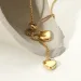 Collana alla moda in acciaio al titanio per donna, placcata in oro 14K, con catena a forma di Y e ciondolo a forma di due cuori_voghion.com