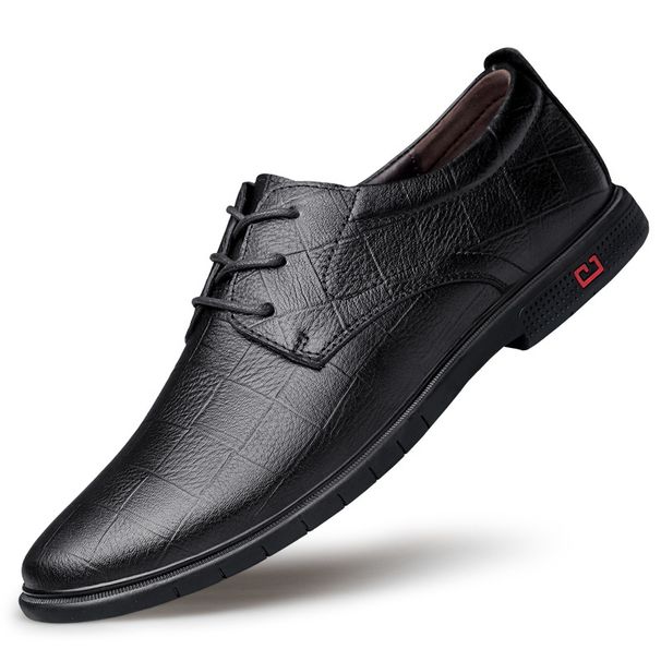 Herren-Lederschuhe, Herren-Kopftuch, spitzes, kariertes Freizeit-Krawattenmuster_voghion.com