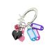 Portachiavi in metallo alla moda Cleanfit Dopamine - Portachiavi di coppia unico per accessori per zaini e borse, design a stella e cuore multi-elemento_voghion.com