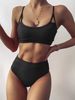 Women's Solid Color Split Swimsuit Sexy Bikini_voghion.com
