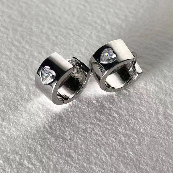 Blue Double Layer Zircon Circle For Women With Silver Needle, Niche Design Sense Ear Cuff Earrings_voghion.com