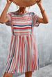 2022 Spring/Summer New Classic Stripe Print Dress Short Skirt_voghion.com
