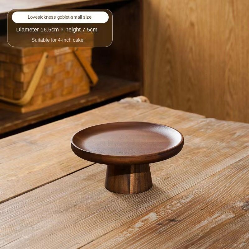 Γιαπωνέζικος ξύλινος δίσκος κέικ Κουτί αποθήκευσης φαγητού με γυάλινο καπάκι Κουζίνα κέικ με φρούτα επιδόρπιο παξιμάδι Κουτί αποθήκευσης κουζίνας_voghion.com