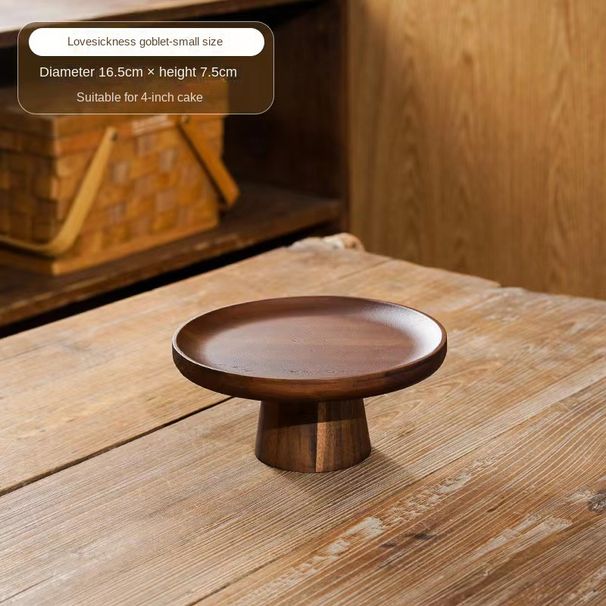 Γιαπωνέζικος ξύλινος δίσκος κέικ Κουτί αποθήκευσης φαγητού με γυάλινο καπάκι Κουζίνα κέικ με φρούτα επιδόρπιο παξιμάδι Κουτί αποθήκευσης κουζίνας_voghion.com