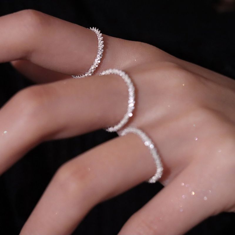 Bright Caterpillar for Women's Instagram Colorless and Unique Design with Silver Plated Simple Index Finger Open Ring_voghion.com