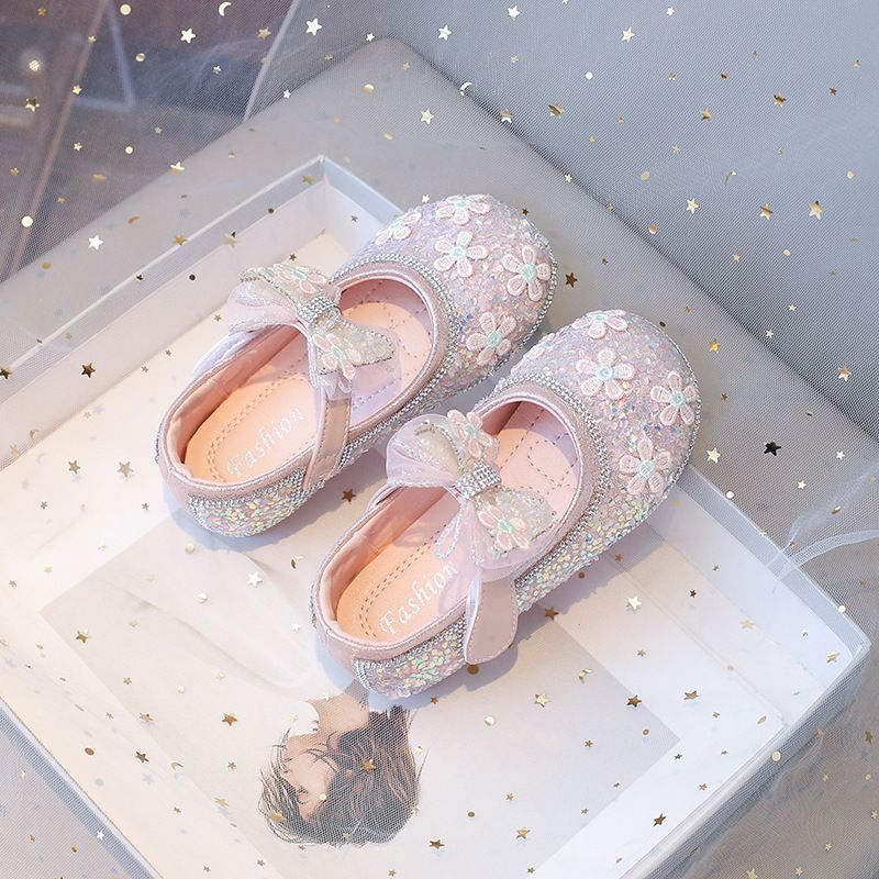 Children's Shoes Princess Shoes Summer New Girls Leather Shoes Crystal Shoes Shiny Bow Girls Shoes Summer Style_voghion.com