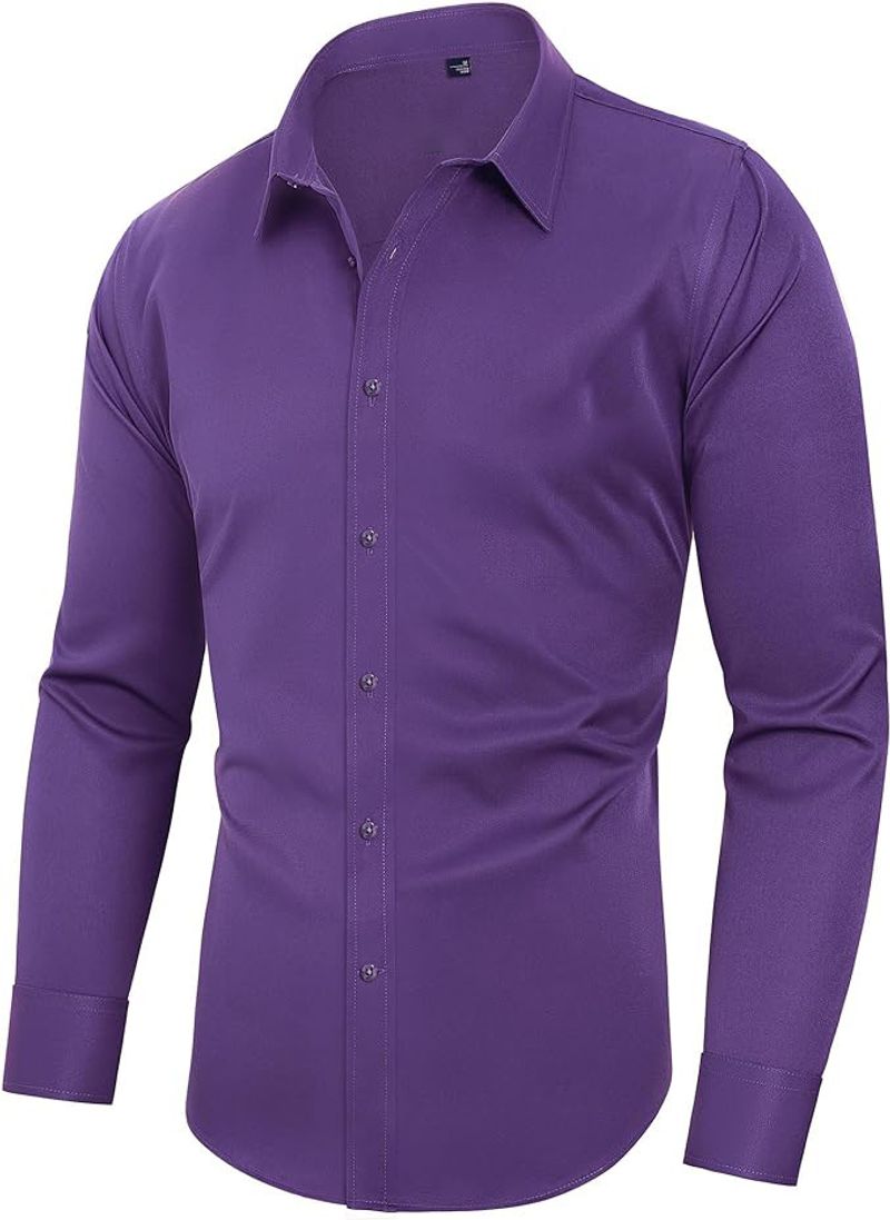 Men's Clothing Four Sided Stretch Shirt Men's Business Casual Men's Long Sleeved_voghion.com
