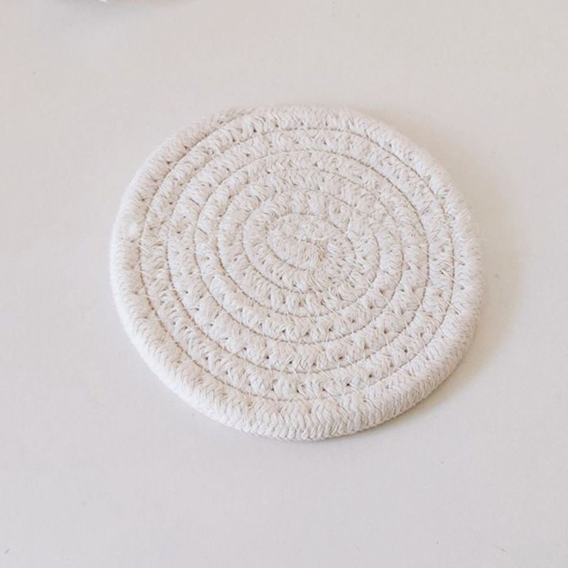 Handwoven Cotton Coasters - Heat-Resistant Table Mats For Dining & Office (Set Of 4 Natural Fiber Placemats)​_voghion.com
