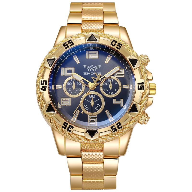 Beliebte Herren-Quarzuhr mit großem Zifferblatt, große goldene Uhr, Herrenuhr der Punk-Luxusmarke, Reno Masculino Saat_voghion.com