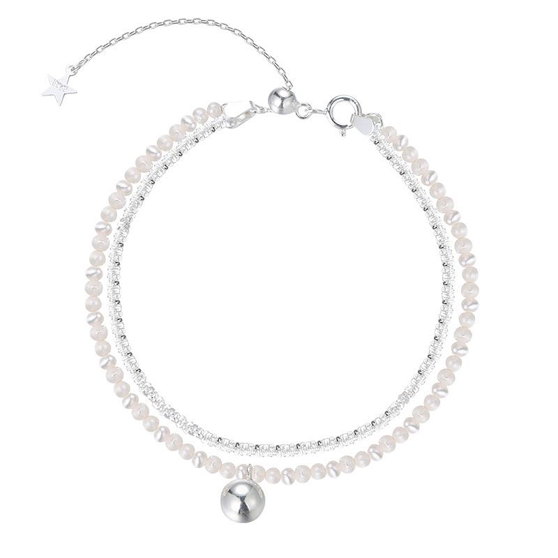 Brățară dublă cu perle Gypsophila, model S Sterling VENUS Sier, bijuterii fine pentru femei, pentru nuntă, model nou_voghion.com