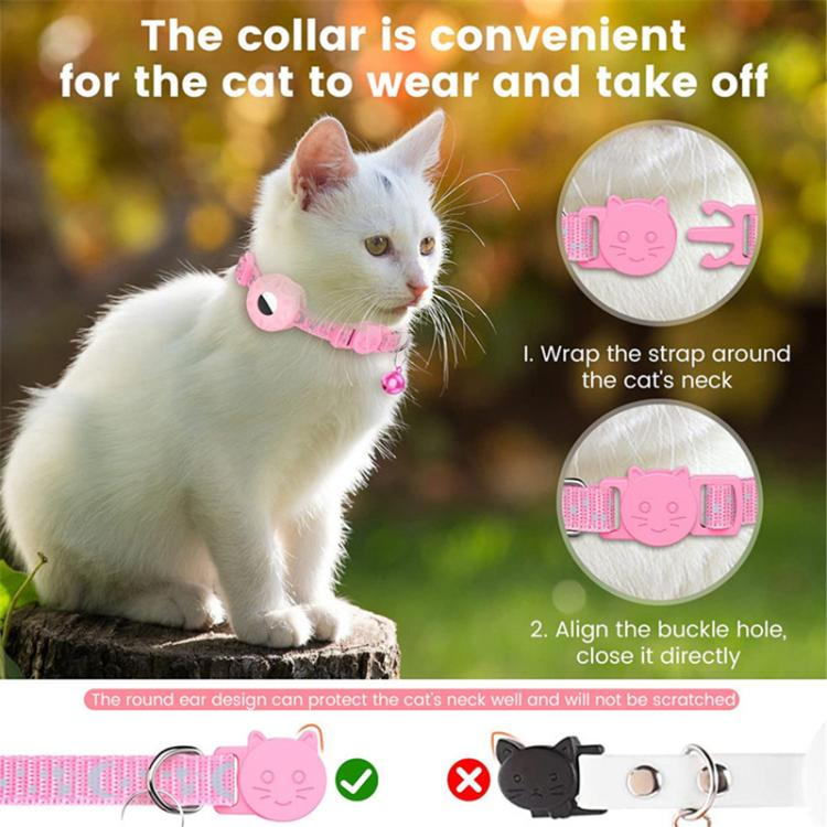 For AirTag Tracker Silicone Case Reflective Stars And Moon Cats Dogs Pet Collar_voghion.com