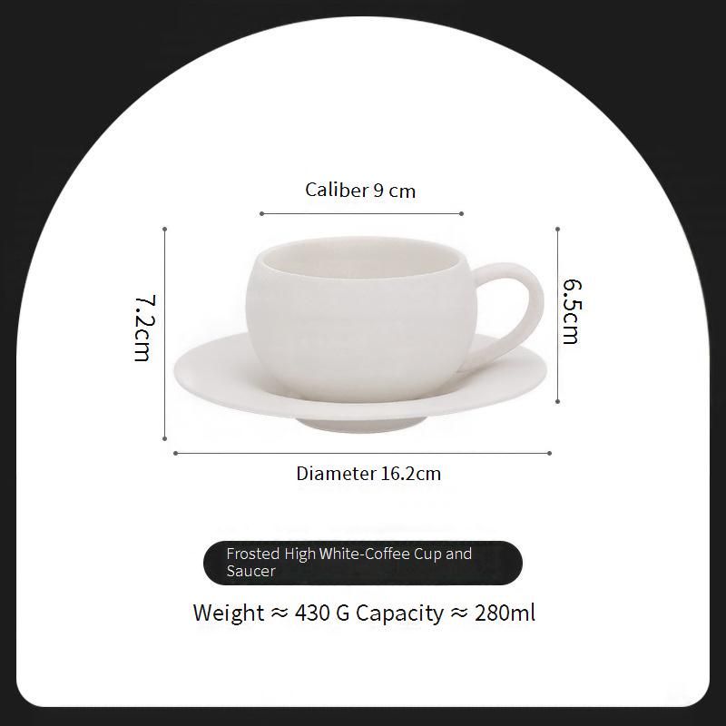 Vintage Matte Ceramic Egg Cup & Saucer Set - Latte Art Coffee Cup For Afternoon Tea (Premium Gift Box Included, Dishwasher Safe)​_voghion.com