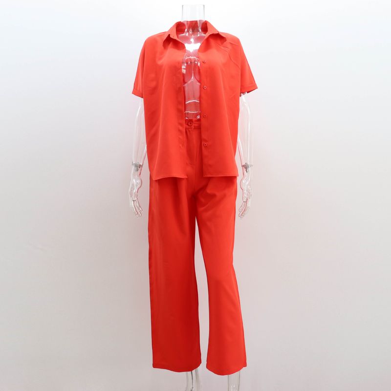[Cotton Linen] Women's Wide-leg Pants Suit 2023 New Spring And Summer Loose Sleeve Shirt Top Casual Trousers Two-piece Suit Women's Clothing_voghion.com