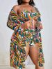 Women's Long printed blouse with drawstring bra and high waisted boxer briefs for women_voghion.com