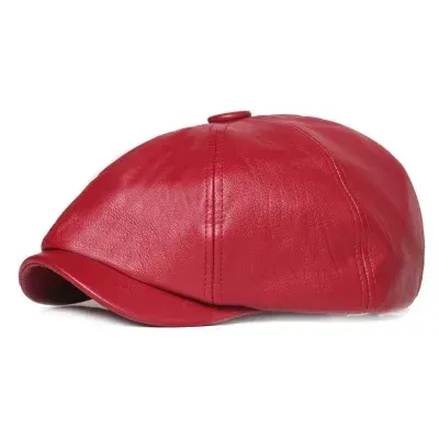 Vendita calda retrò cappello ottagonale in pelle autunno uomo berretto elegante moda berretto snapback cappellini per uomo donna_voghion.com