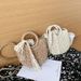 【With Lining】Summer Straw Bag With Bowknot Scarf Bohemian Ethnic Style Single Shoulder Crossbody Handbag For Women_voghion.com