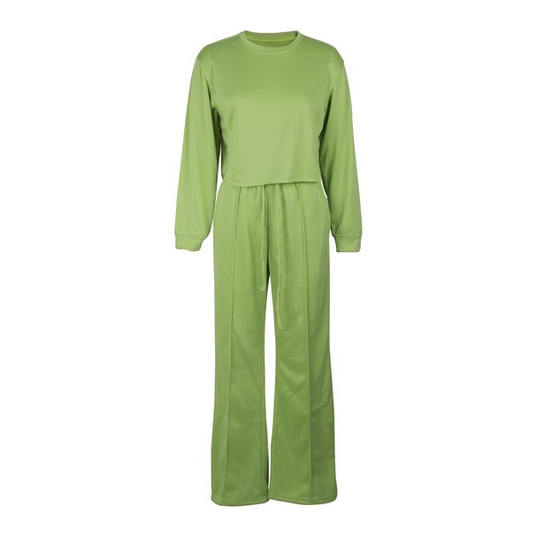 Women's Clothing In Autumn And Winter, New Long Sleeved Round Neck Sweatshirts, Elastic Waist Trousers, Casual And Fashionable Two Piece Suits_voghion.com