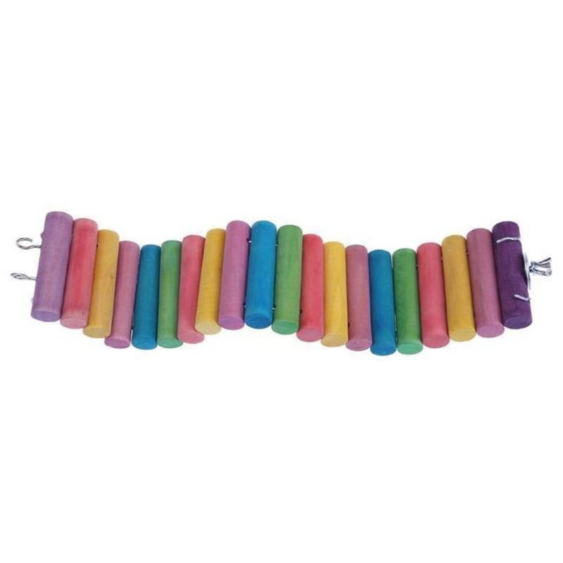 Parrot Bird Hamster Color Round Wood Small Plank Road Ladder Toy_voghion.com