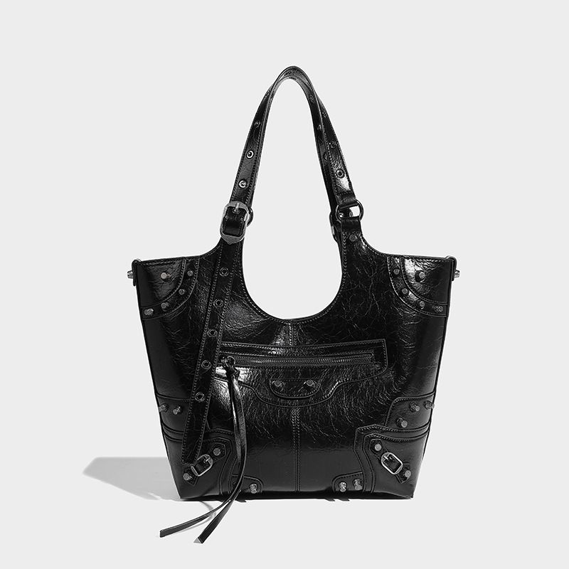 Damentaschen Internet-Berühmtheit Gleicher Stil Modische All-Match Dark Motorcycle Rivet Tote Design Umhängetasche Messenger Bag Für Männer Und Frauen_voghion.com