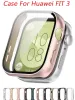 Futrola za PC sat s kaljenim staklom, zaštitom za ekran, otpornom na ogrebotine, potpunom zaštitom, kompatibilna s Huawei Watch Fit 3_voghion.com