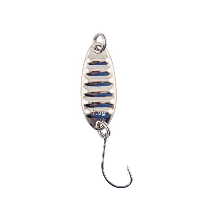 Leurre métallique plat à paillettes pour la pêche au bar noir et blanc_voghion.com
