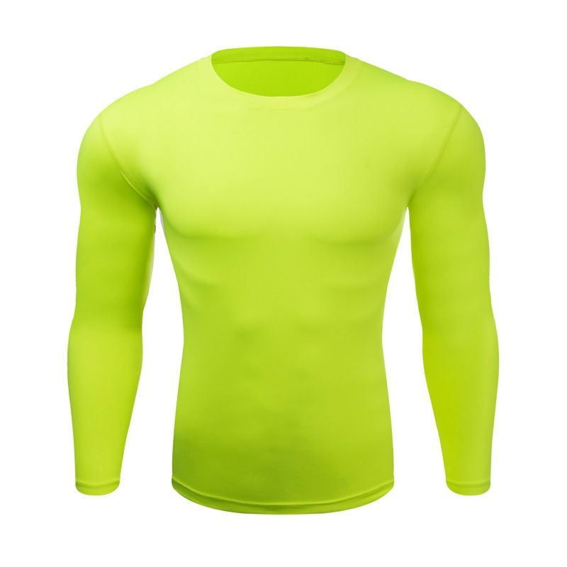 Maglia sportiva a maniche lunghe da uomo slim fit - Top a compressione traspirante ad asciugatura rapida per palestra, corsa, basket e allenamento di calcio_voghion.com