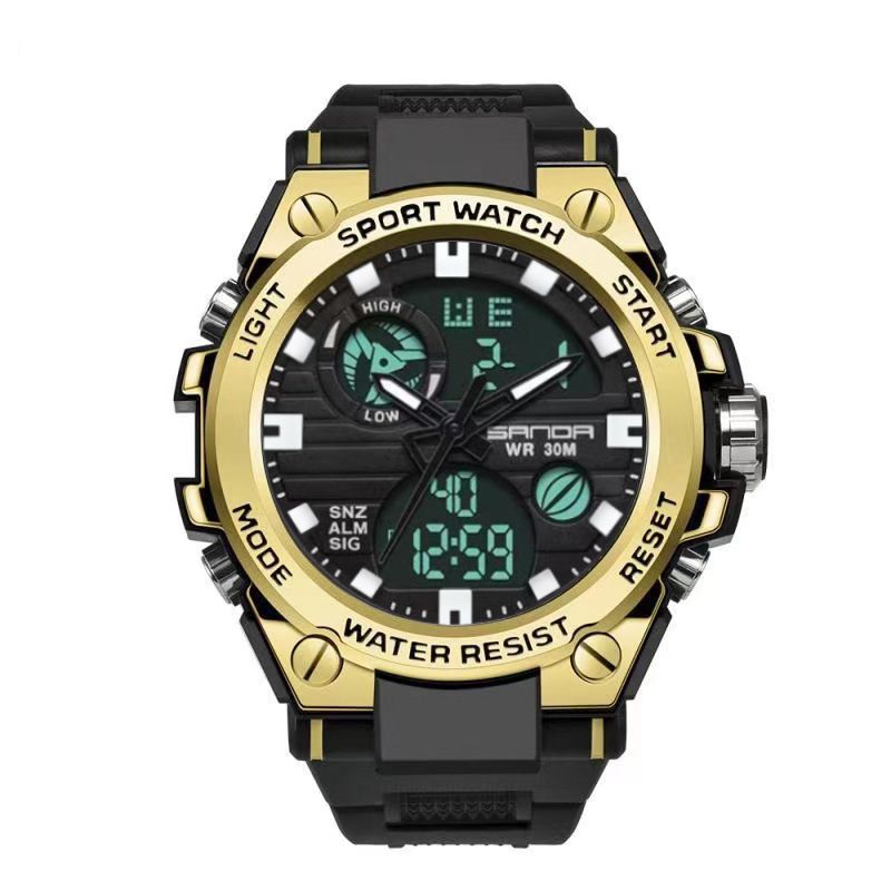 Men's watch black technology special multifunctional sports outdoor electronic watch_voghion.com