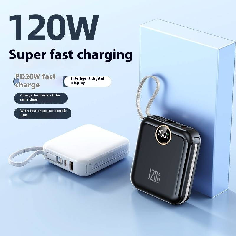 Power Bank da 10000 mAh con cavo integrato - Ricarica super veloce da 120 W, portatile e ad alta capacità (più venduto)_voghion.com