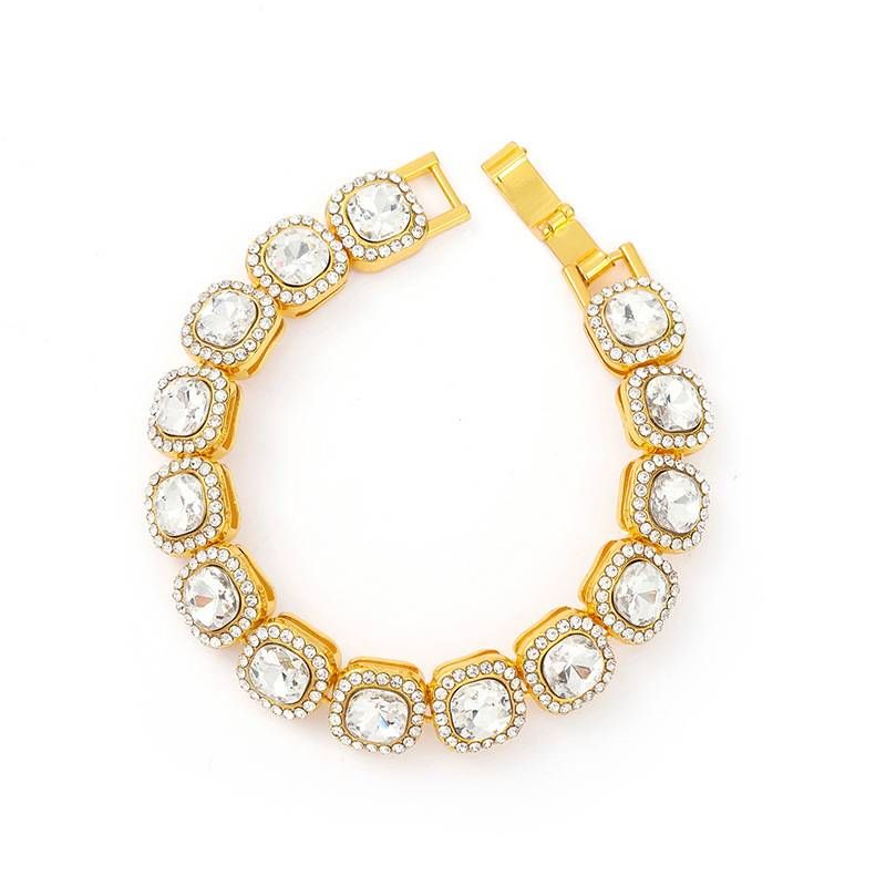 Hip Hop Voll Diamant Halskette Bijouen 13mm Square Rock Sugar Splicing kubanesch Halskette Bracelet Bijouen_voghion.com