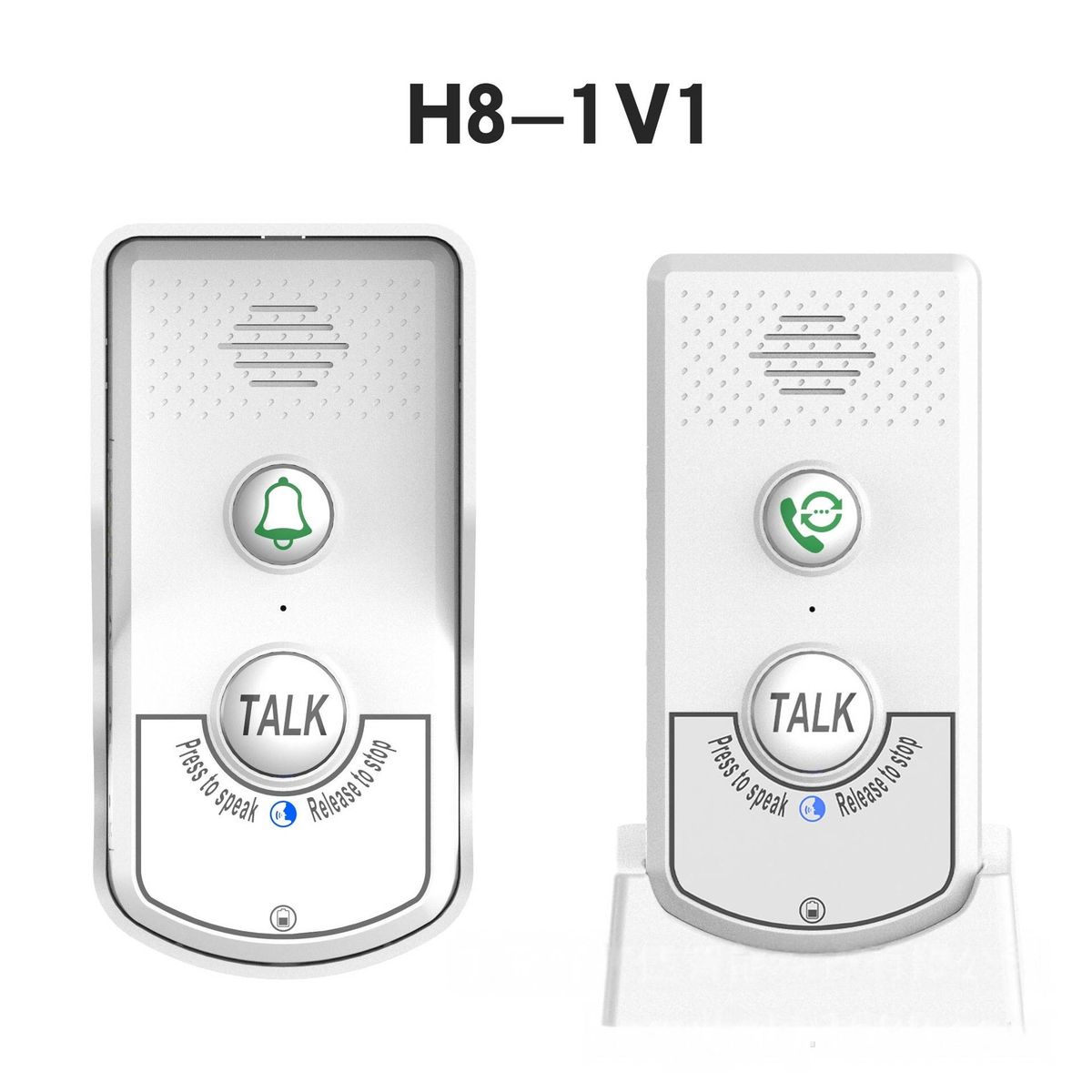 Wireless Intercom Doorbell With 38 Chimes & 8-Floor Range - Rechargeable Battery, 1-to-2 Receiver, Home/Office Security (Black/White)_voghion.com