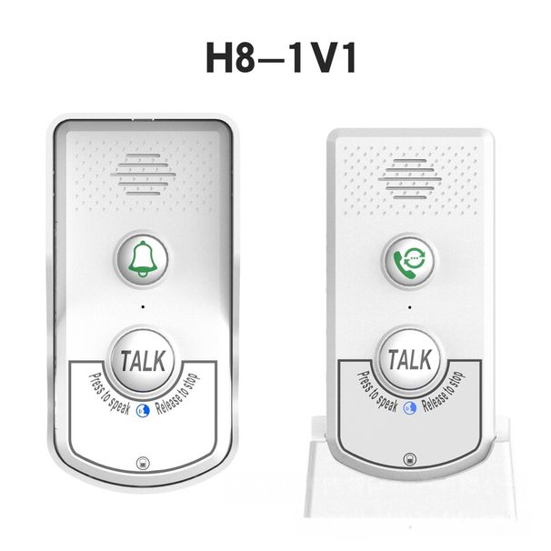 Wireless Intercom Doorbell With 38 Chimes & 8-Floor Range - Rechargeable Battery, 1-to-2 Receiver, Home/Office Security (Black/White)_voghion.com