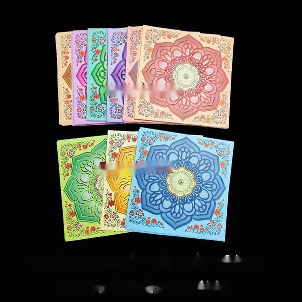 Carta Mantra della Grande Compassione a Nove Colori con Stampa a Colori Fronte-Retro 1 Set Nove Colori Circa 360 Fogli 19*19 Cm_voghion.com