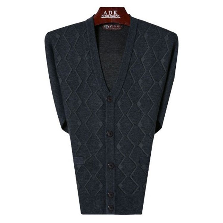 Nei fett iwwerdimensional Mëttelalter an eeler gestréckte Cardiganjacket, Papp Kostüm Jacquard Pullover_voghion.com