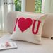 Housse de coussin de luxe en chenille brodée en forme de cœur - Cadeau de Saint-Valentin, super douce et moelleuse (double face, lavable en machine)_voghion.com