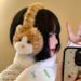 Cat Plush Earmuffs Women's Winter Plush Thickened Warm Earmuffs Riding Warm Ear Wrap Ear Cover Ear Warm_voghion.com
