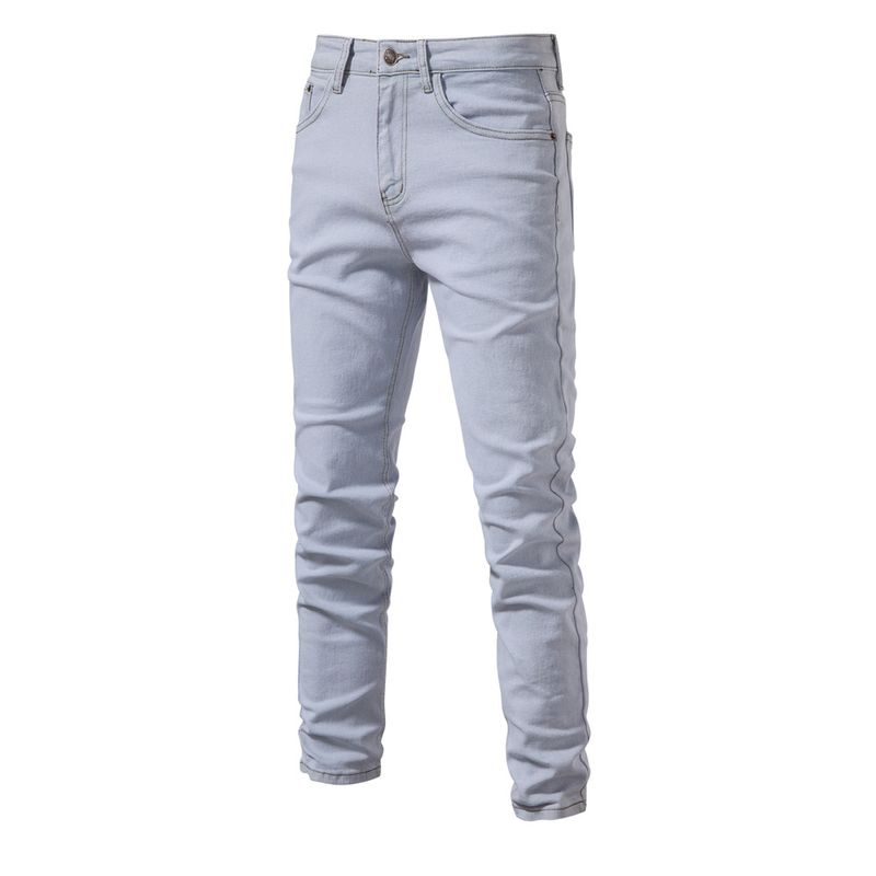 Pantalon droit en denim délavé personnalisé pour hommes, tendance, décontracté, micro élastique, nouvelle collection printemps et automne 2023_voghion.com