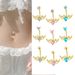Piercing transfrontaliero con ali d'angelo in zircone intarsiato, dolce anello per ombelico a forma di cuore_voghion.com