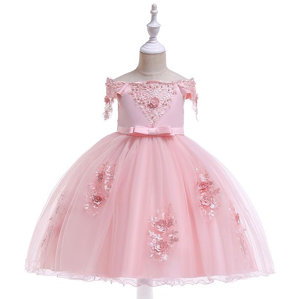 Babykleidung Mädchenkleid Kinderkleid Kleid CuHK Einreihiges, schulterfreies, mit Perlen besetztes Smoking-Laufstegkleid für Kinder_voghion.com