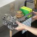 Space Aluminium-Wand-Organizer für die Küchenspüle, kein Bohren erforderlich, multifunktionaler Geschirrständer mit Haken für Schwamm und Utensilien_voghion.com