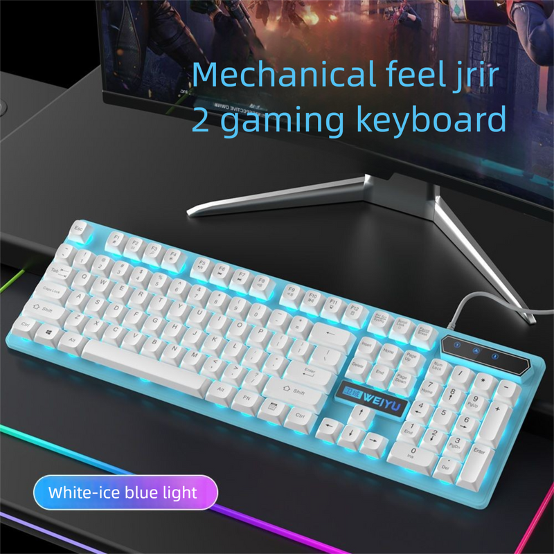 Gaming Silent Wired Keyboard Mouse Set Mechanical Feel Membrane Computer Laptop Office USB_voghion.com