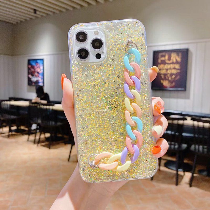 Luxury Glitter Rainbow Chain Rope Phone Case For OPPO A54 A55 A74 A94 A95 A15 A53 A32 A15S A3S A5S A3 A5 A7 Silicone Cap_voghion.com