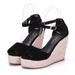 10cm Water Platform Slope Large Bohemian Fish Mouth High Heel Sandals_voghion.com