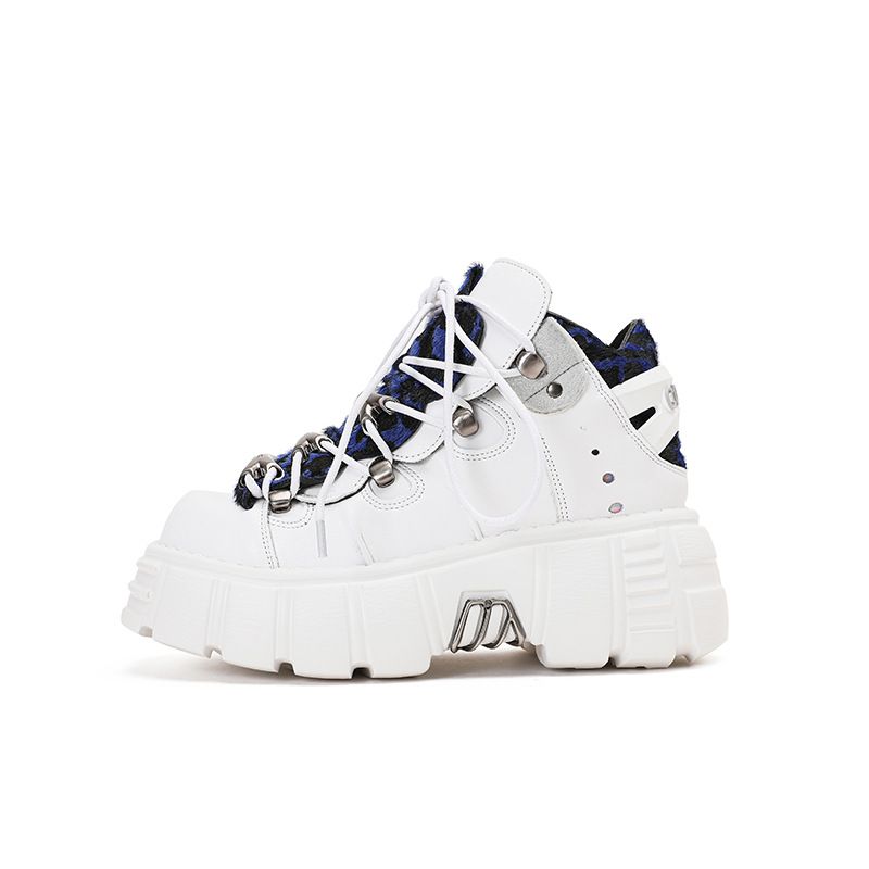 Chaussures montantes à semelle épaisse et imprimé léopard Y2K, style punk, style niche pour filles épicées, nouvelle collection 2025_voghion.com