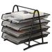 Metal Mesh Desk Organizer – Modular 2/3/4-Tier File Tray For Office, Home & Classroom (Modern Minimalist)_voghion.com
