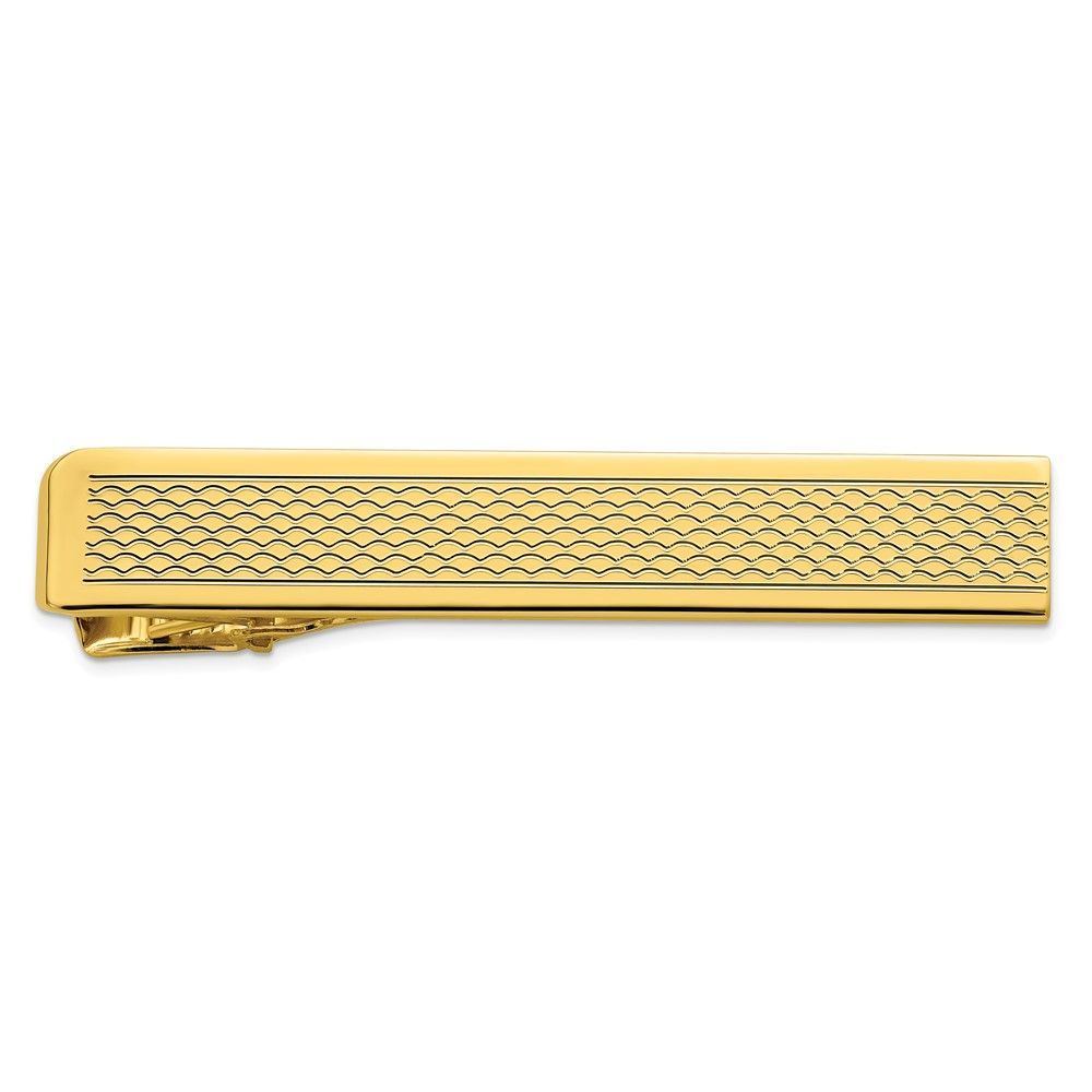 Kelly Waters Gold-plated Patterned Tie Bar_voghion.com