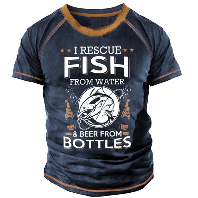 T-shirt da uomo con stampa 3D Abbigliamento da uomo allentato vintage T-shirt top unisex a maniche corte con scollo tondo estivo_voghion.com