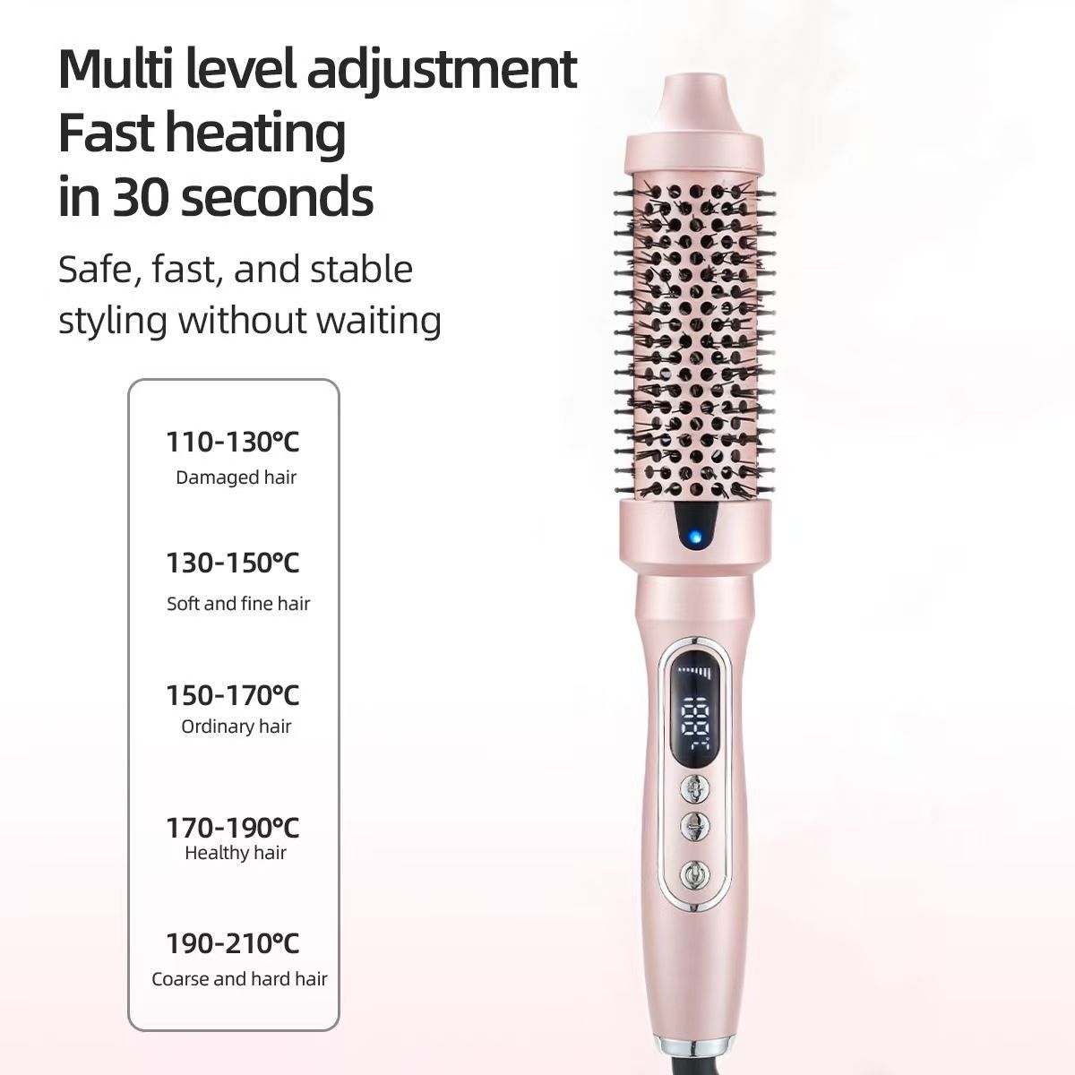 Flauschiges Eisen Elektrische Heizung Lockenstab Glättungskamm 38mm Multifunktionaler 2-in-1 Haarglätter Lockenwickler Dual-Use_voghion.com