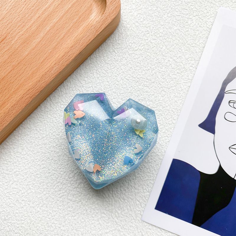 Three Dimensional Love Phone Airbag Bracket With Adhesive, Pearl Sequins, Retractable Back Sticker, Stable Support For_voghion.com